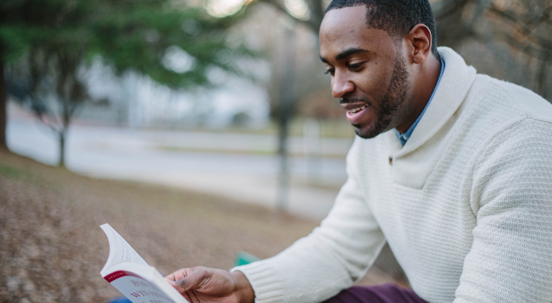 A man reading book